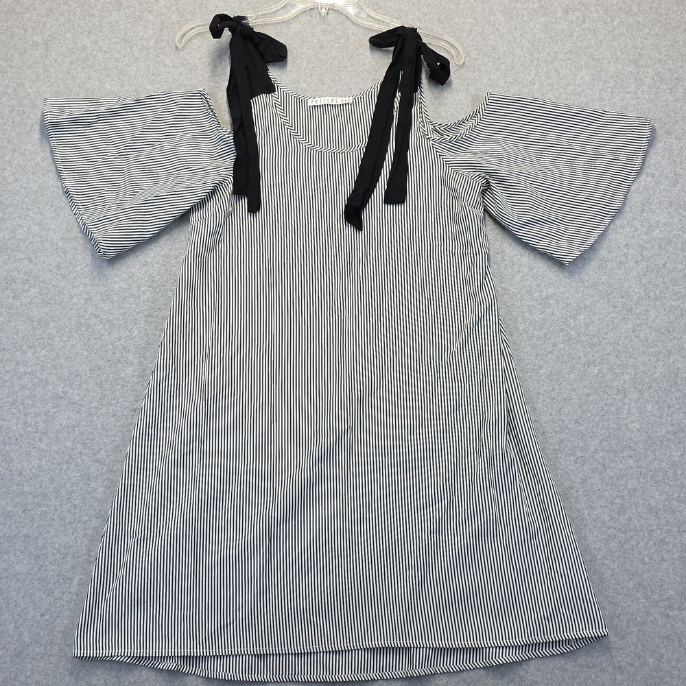 Potter's Pot Gray and White Striped Dress